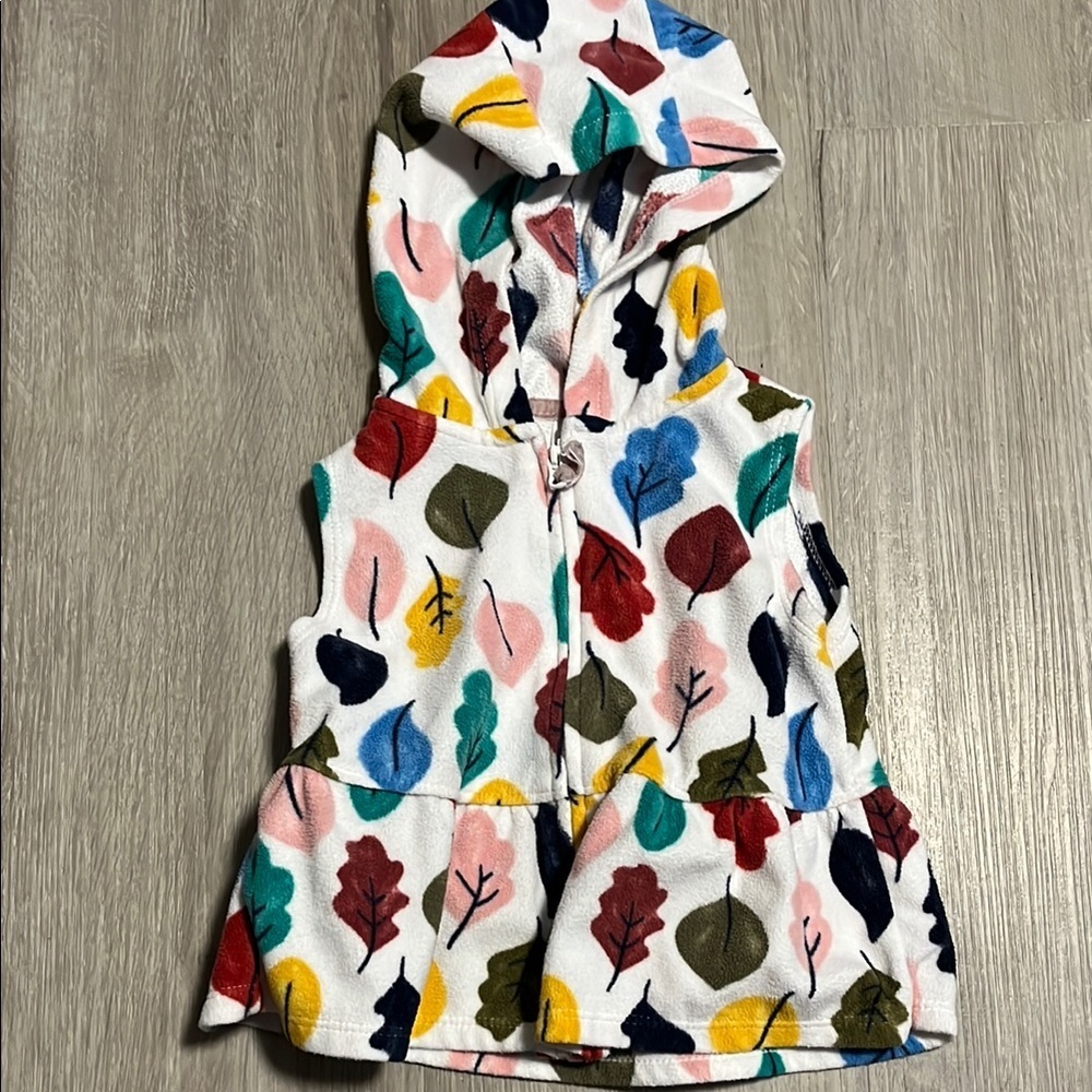 Carter's Multicolor Leaf Pattern Hooded‎ Vest